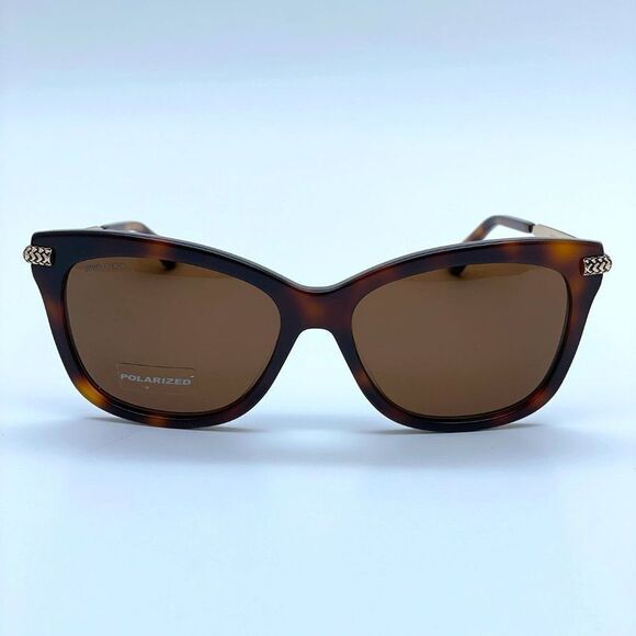 NEW JIMMY CHOO Shade/S C9B POLARIZED Havana Women Sunglasses - Picture 3 of 8